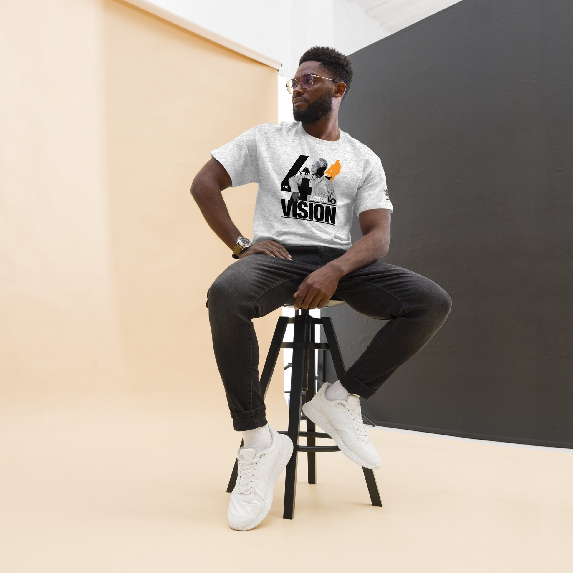 Nelson Mandela "Action And Vision" Illustration T-shirt