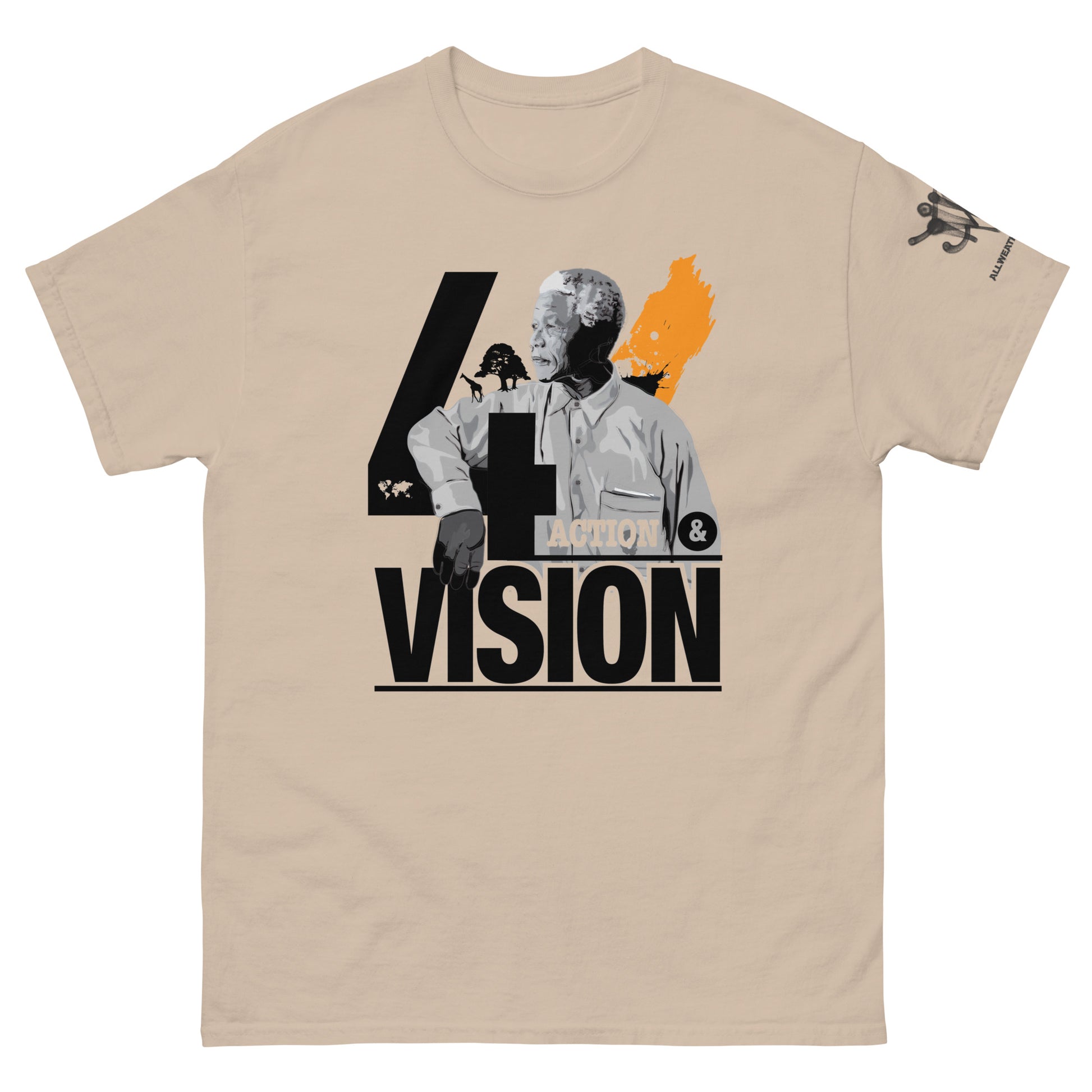 Nelson Mandela "Action And Vision" Illustration T-shirt