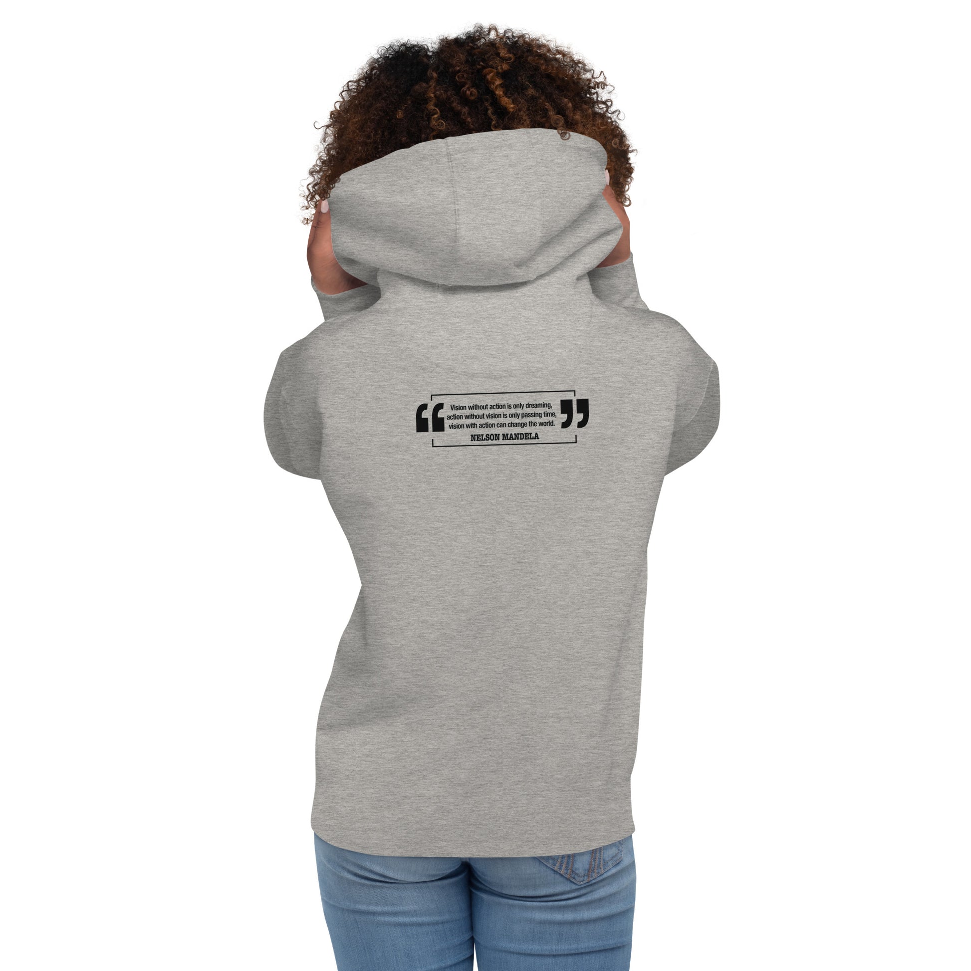 Nelson Mandela Illustration and Quote Unisex Hoodie