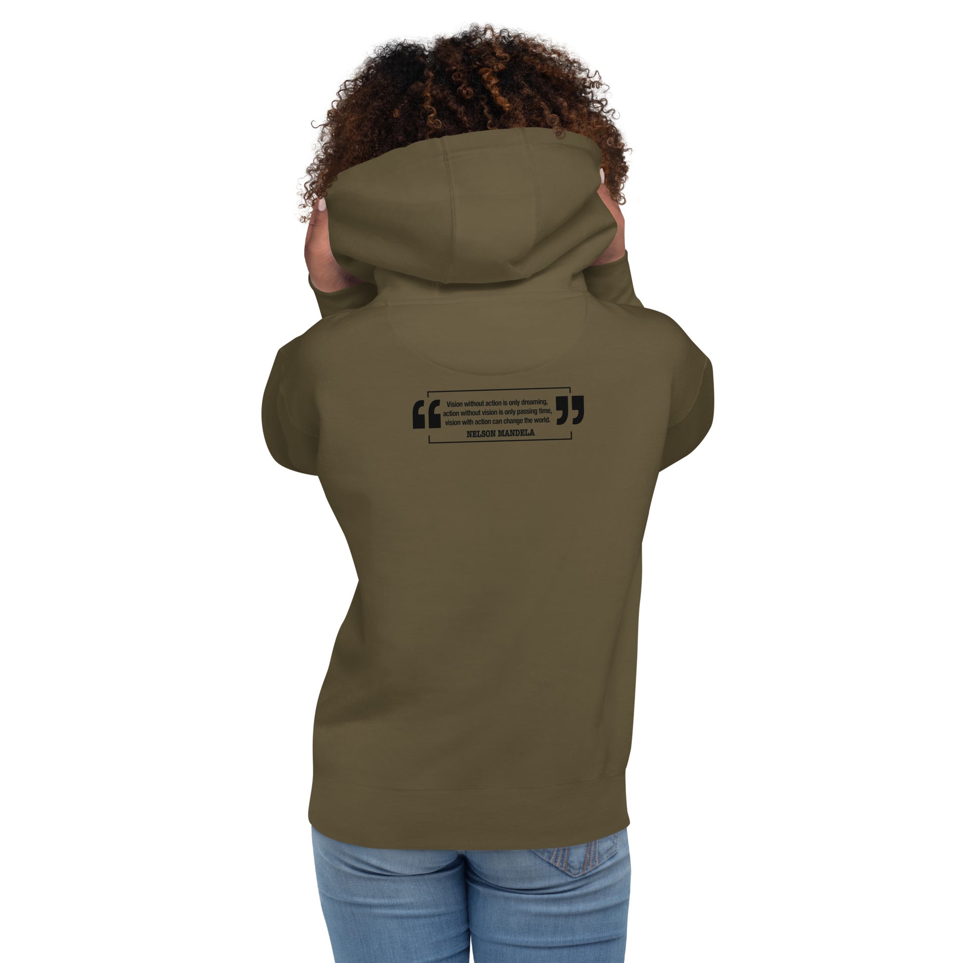 Nelson Mandela Illustration and Quote Unisex Hoodie