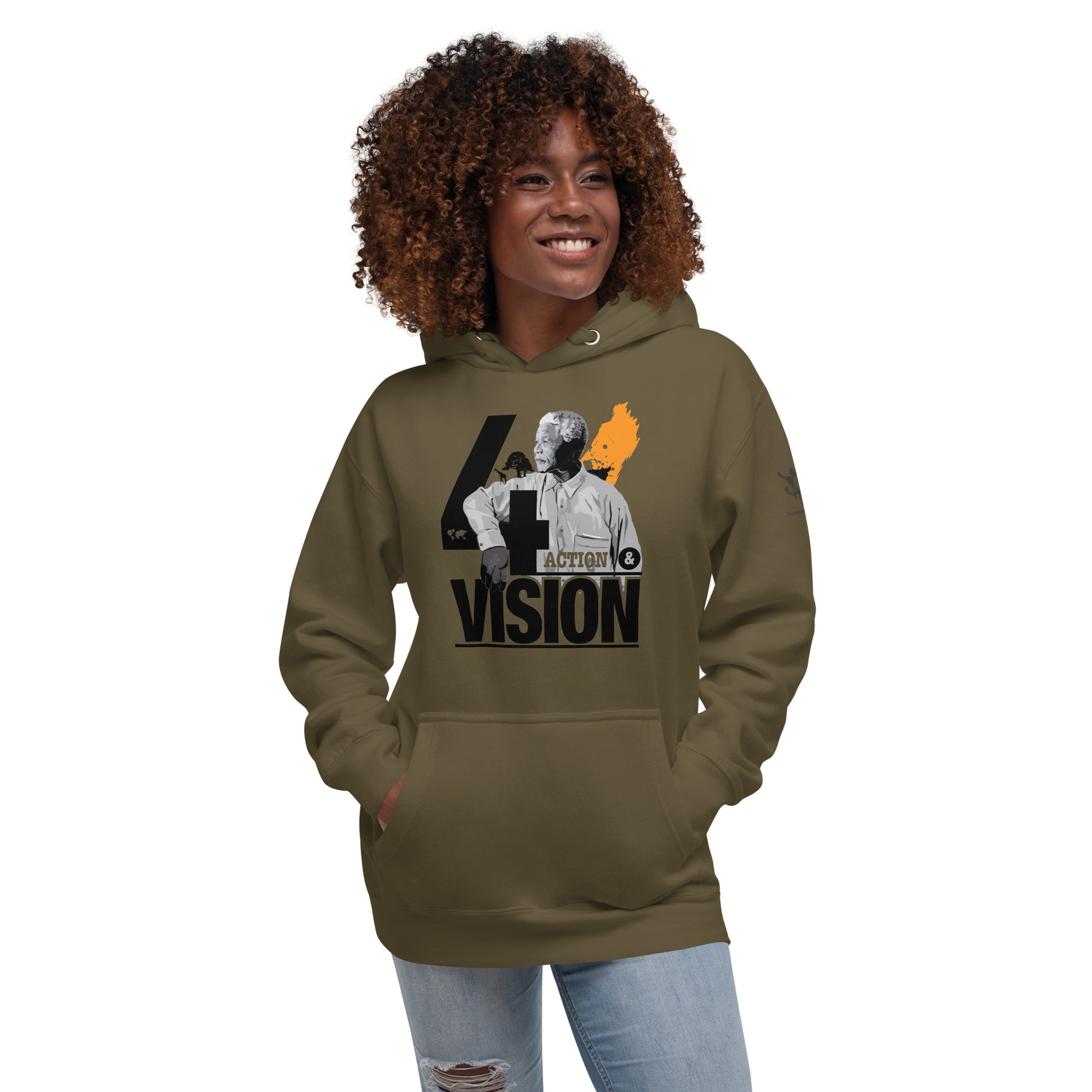Nelson Mandela Illustration and Quote Unisex Hoodie