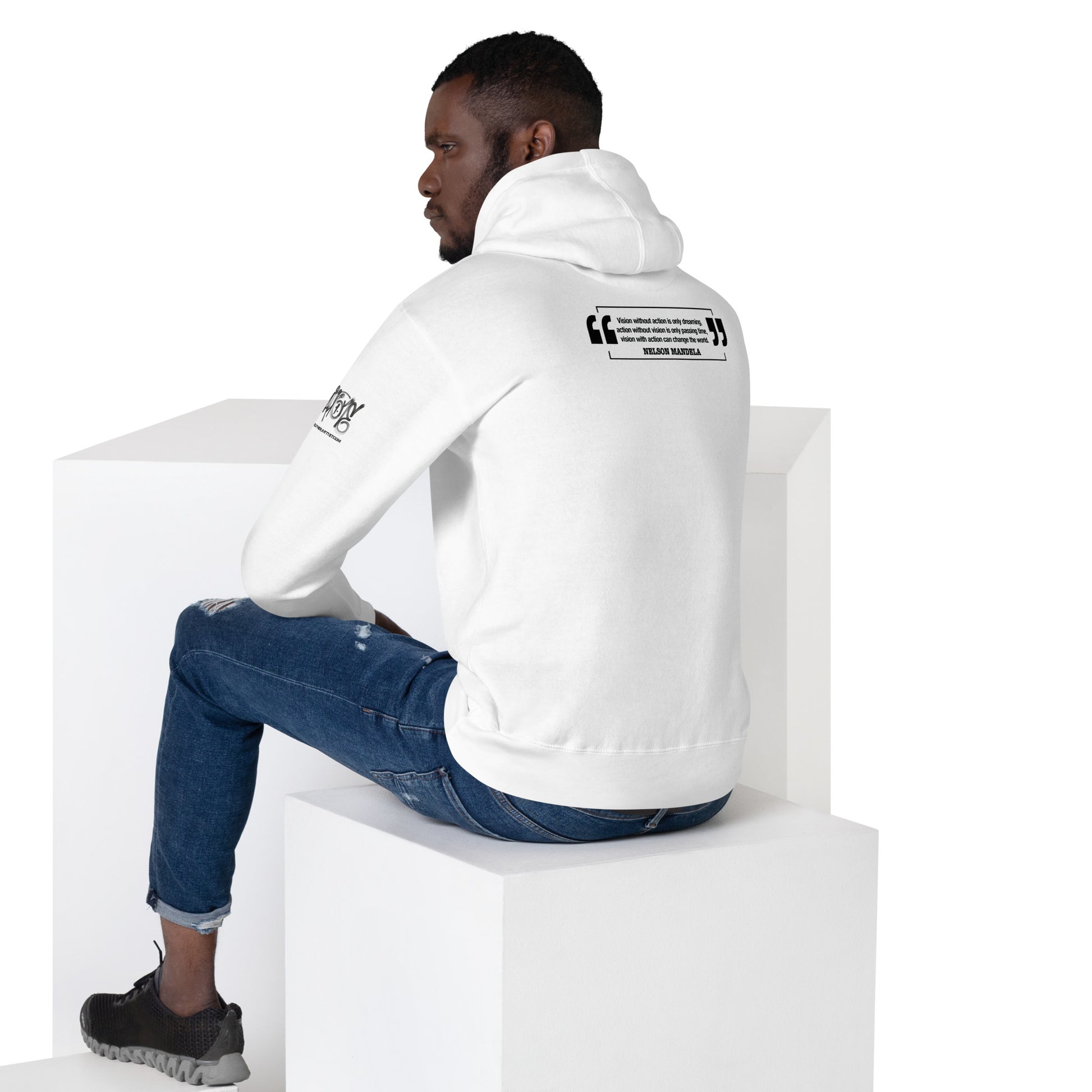 Nelson Mandela Illustration and Quote Unisex Hoodie