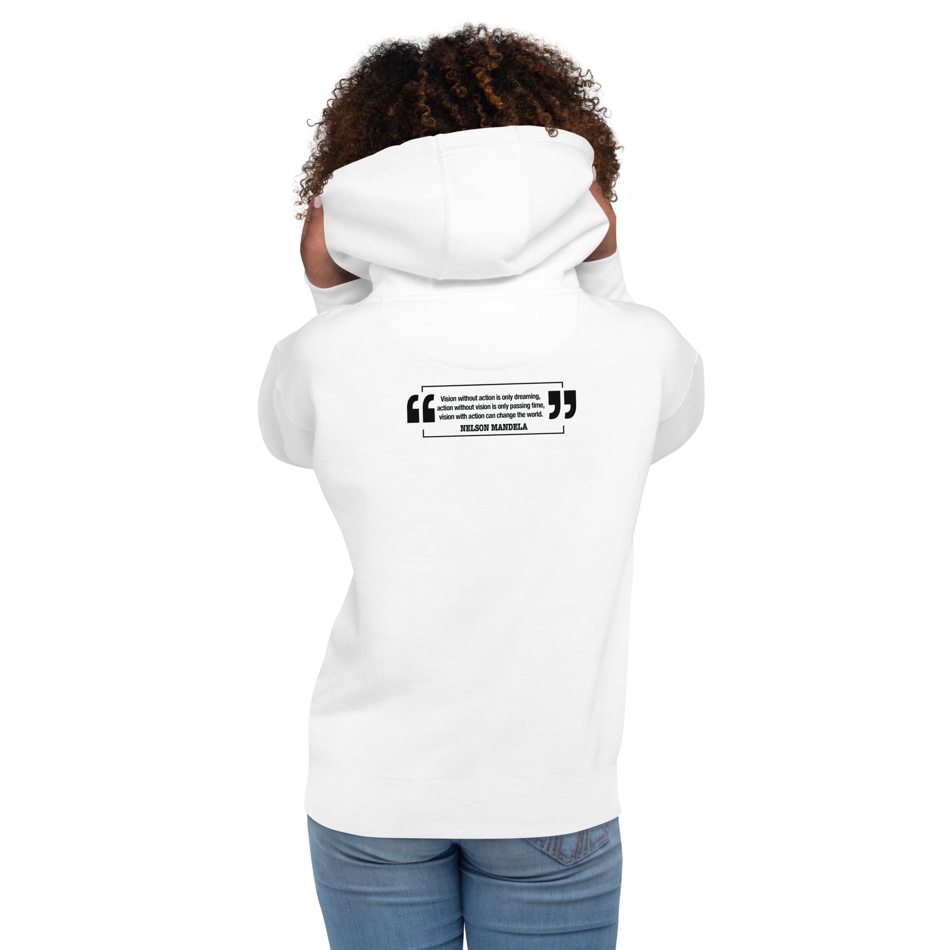 Nelson Mandela Illustration and Quote Unisex Hoodie
