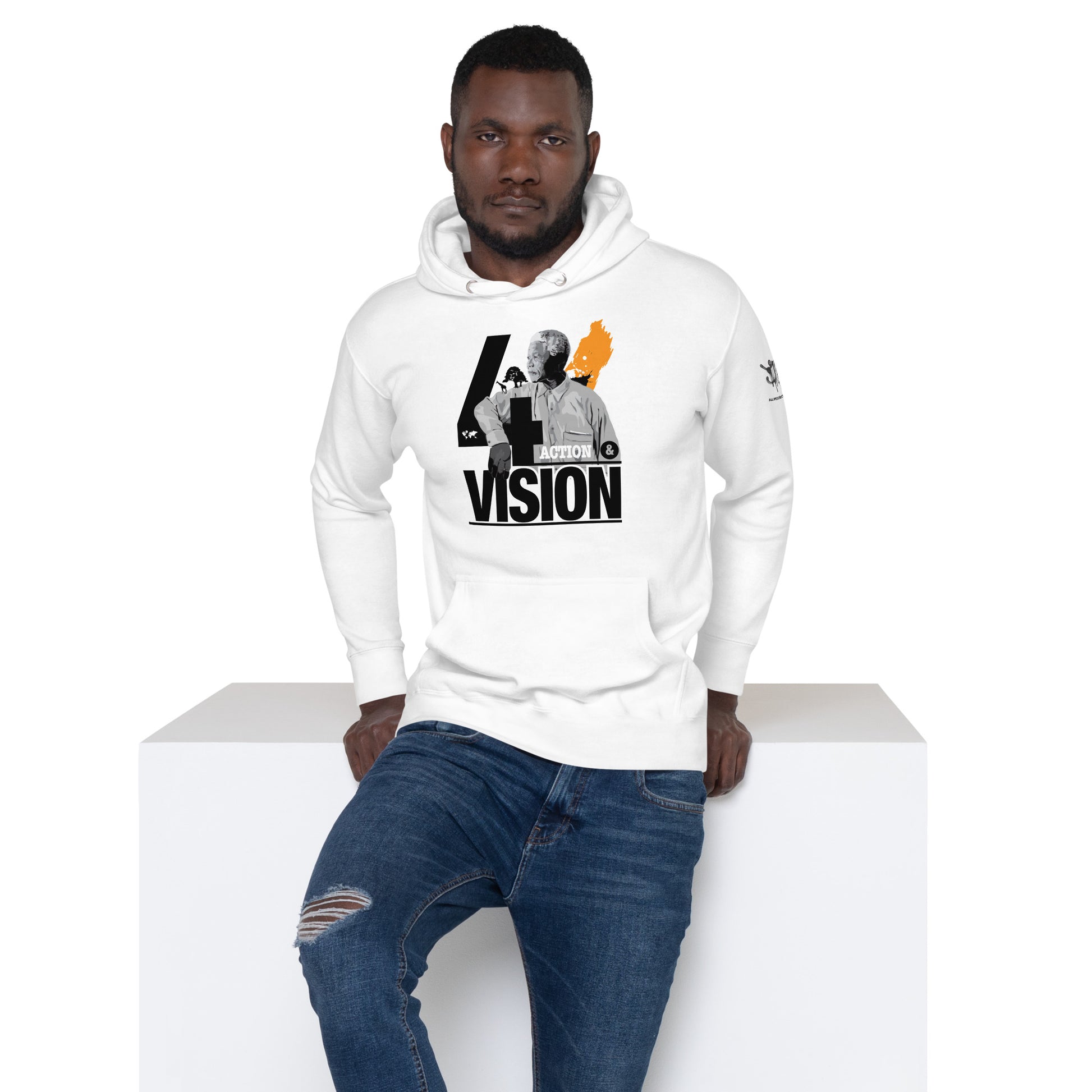 Nelson Mandela Illustration and Quote Unisex Hoodie