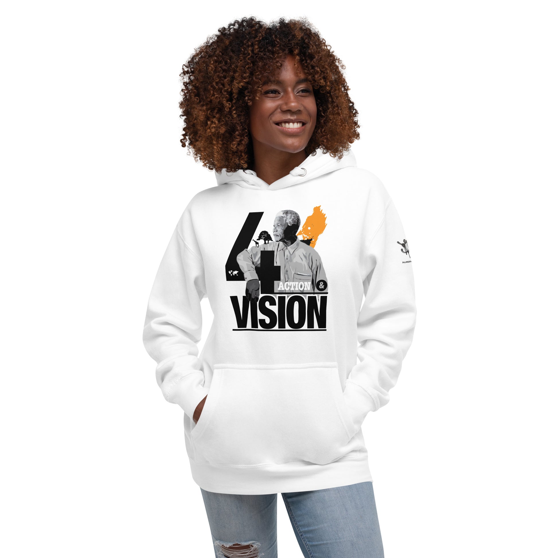 Nelson Mandela Illustration and Quote Unisex Hoodie