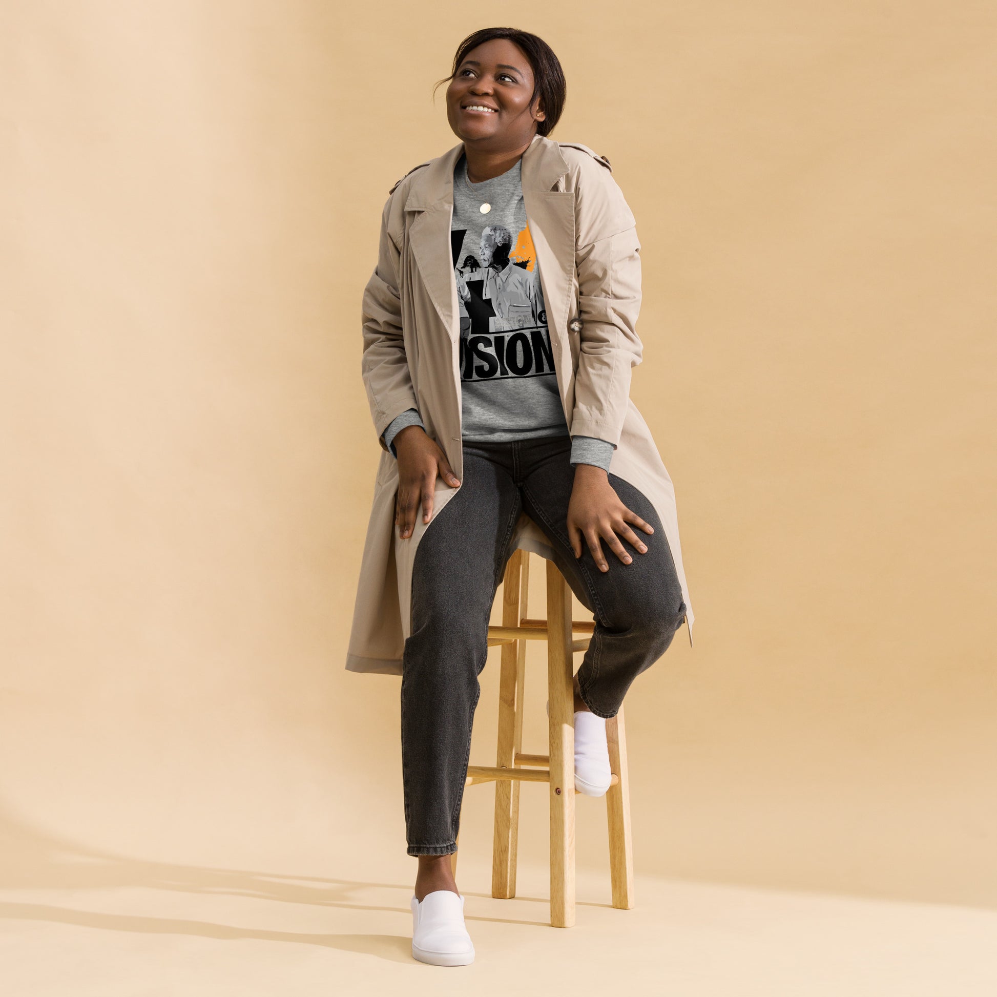 Nelson Mandela Illustration and quote Unisex Premium Sweatshirt