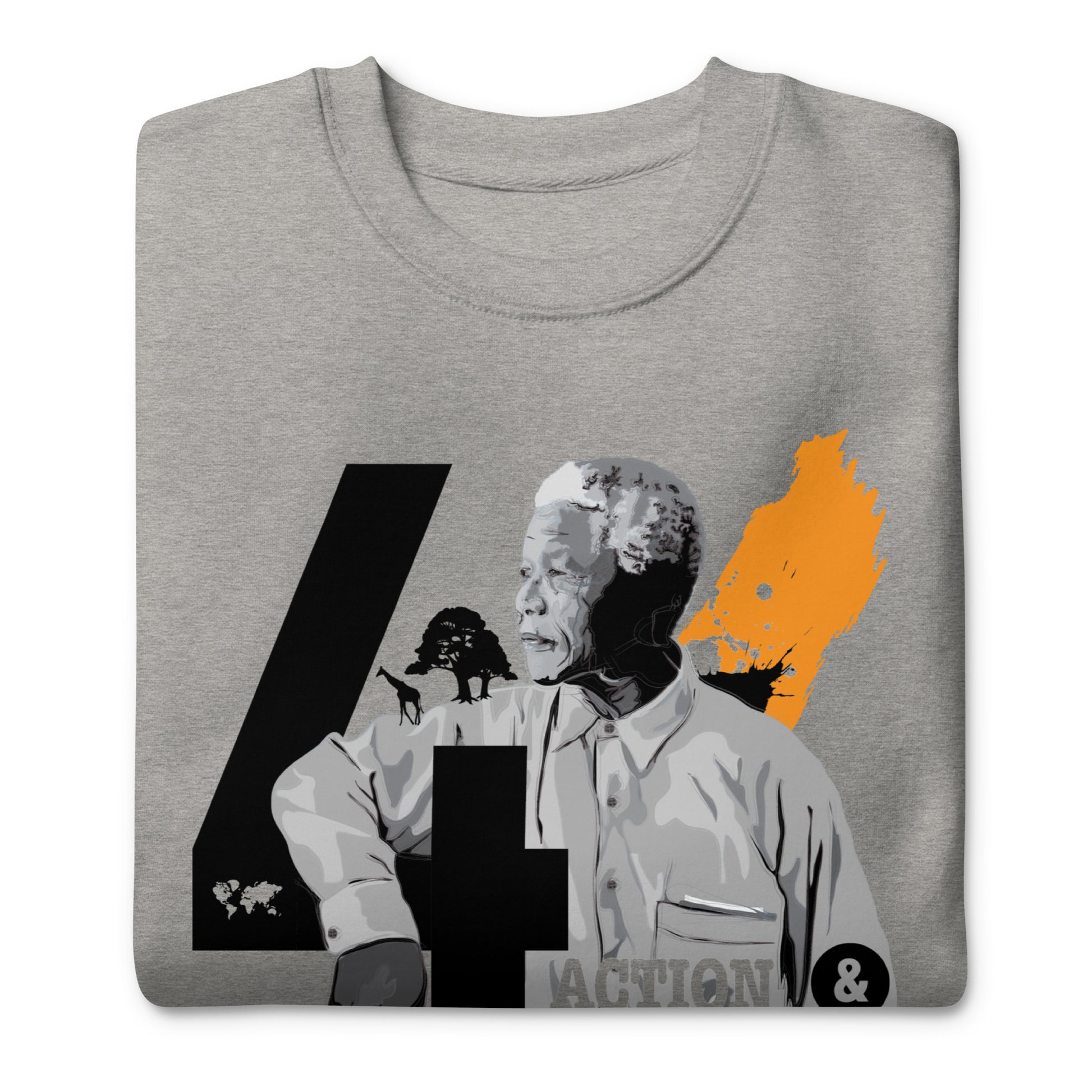 Nelson Mandela Illustration and quote Unisex Premium Sweatshirt