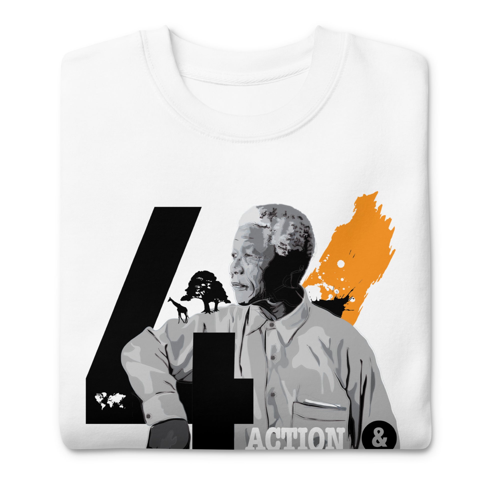 Nelson Mandela Illustration and quote Unisex Premium Sweatshirt