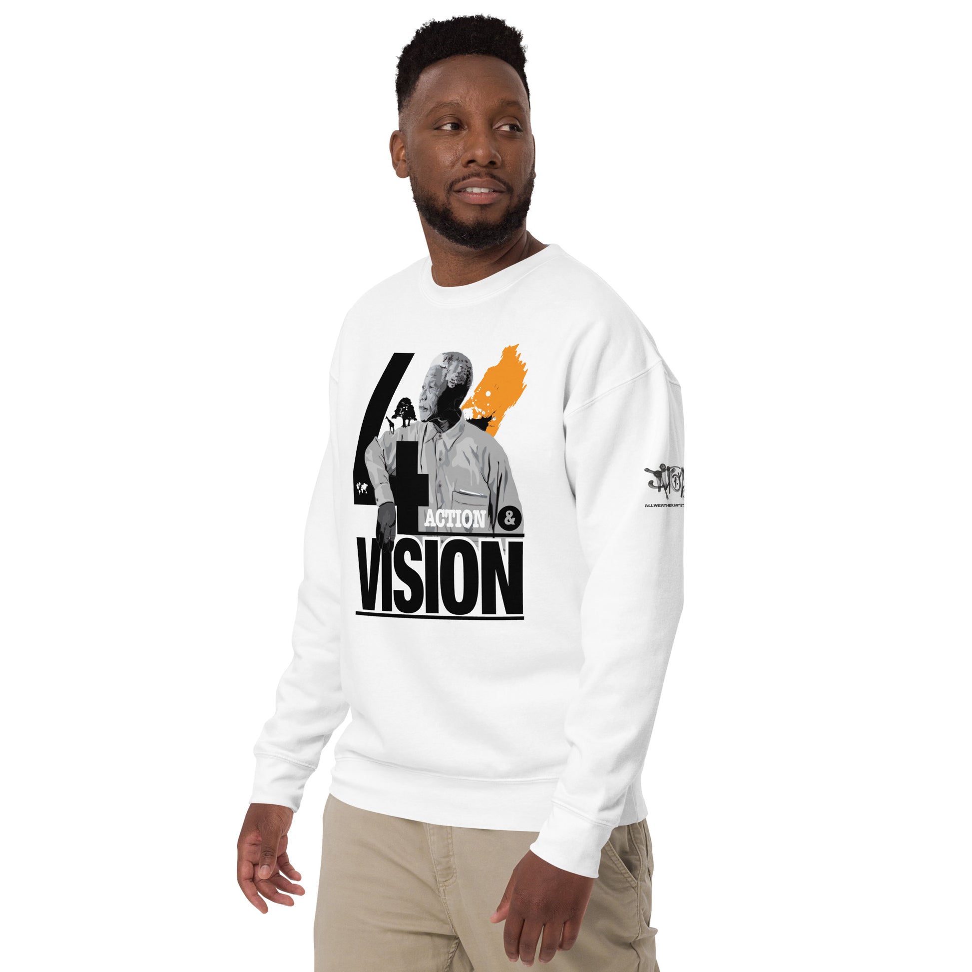 Nelson Mandela Illustration and quote Unisex Premium Sweatshirt